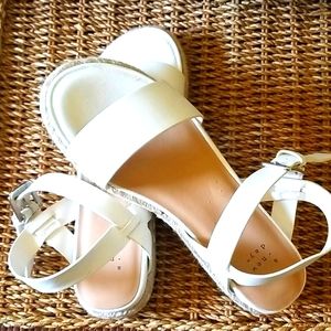 White espadrilles wedge sandles